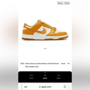 Mustard Nike Dunk Low Shoe